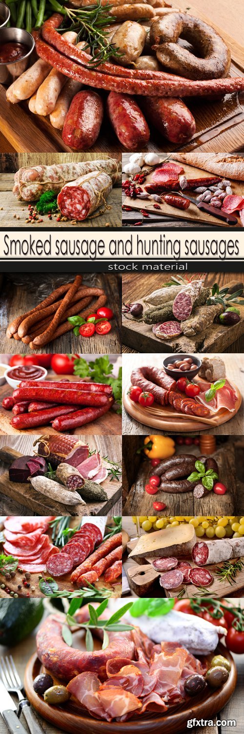 Smoked sausage and hunting sausages