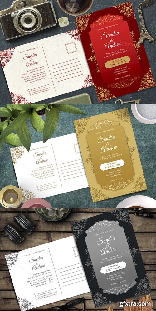 CreativeMarket Elegant Wedding Invitation 478366