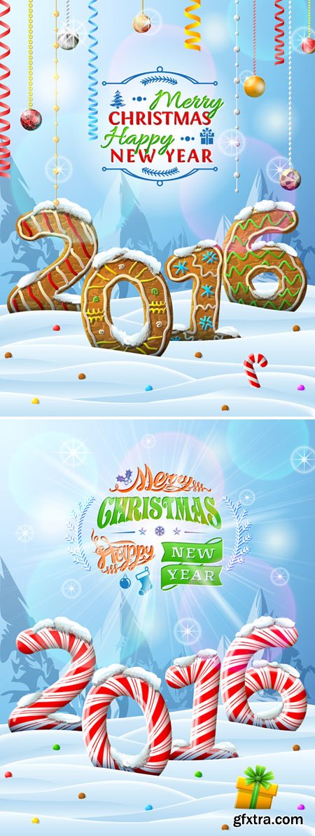 2016 Christmas with New Year Design Vector