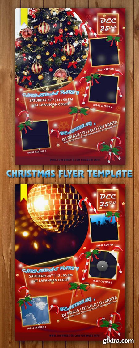 Red Christmas Flyer PSD Template