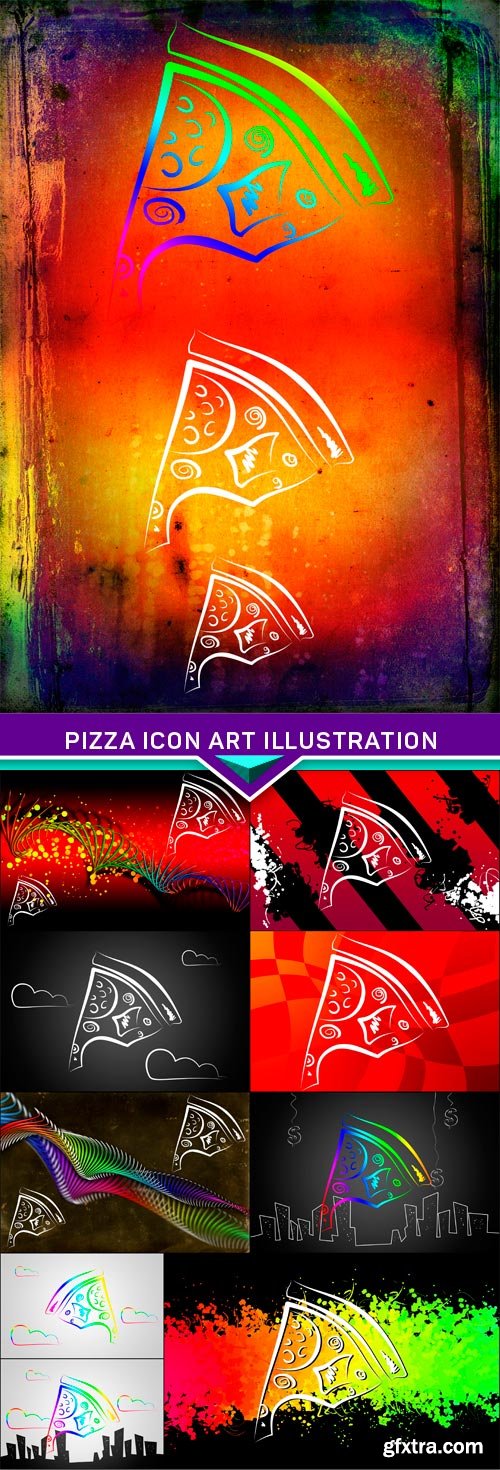 Pizza icon art illustration 10x JPEG