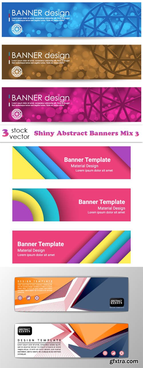 Vectors - Shiny Abstract Banners Mix 3
