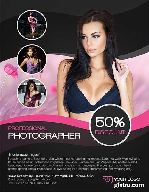Simple Photography Flyer PSD Template + Facebook Cover