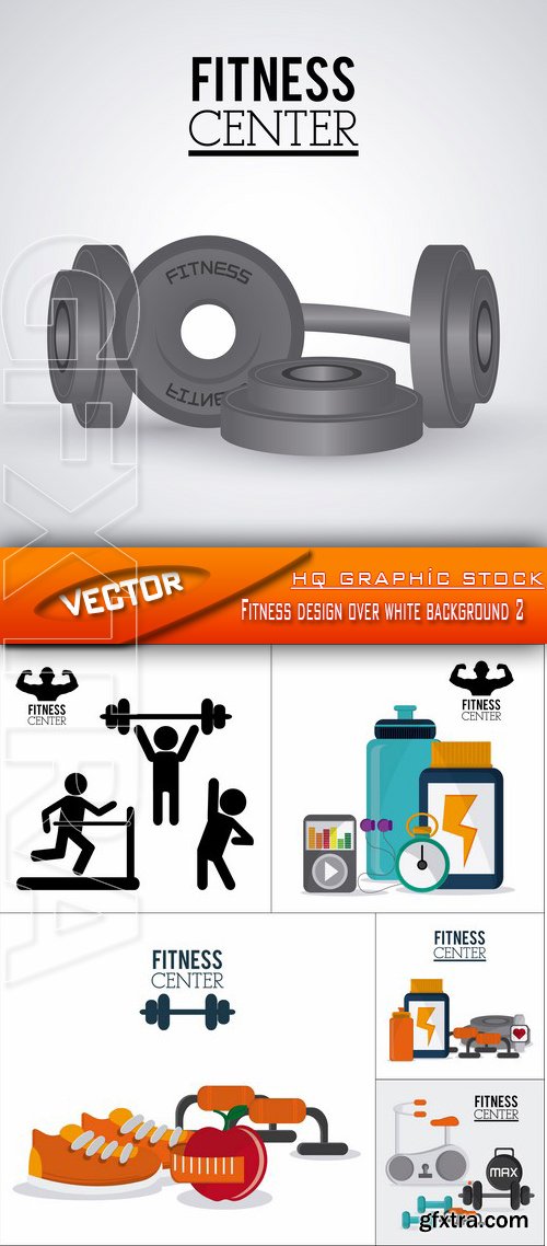 Stock Vector - Fitness design over white background 2