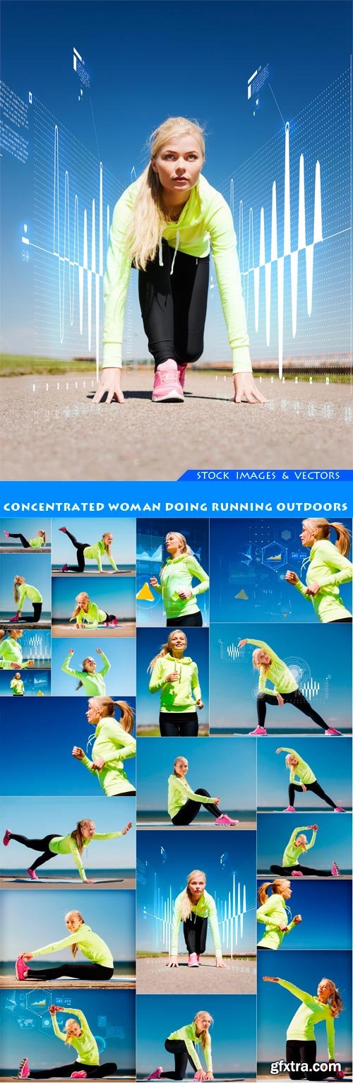 concentrated woman doing running outdoors 22X JPEG