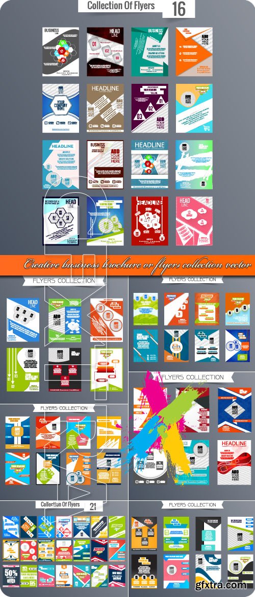 Creative business brochure or flyers collection vector