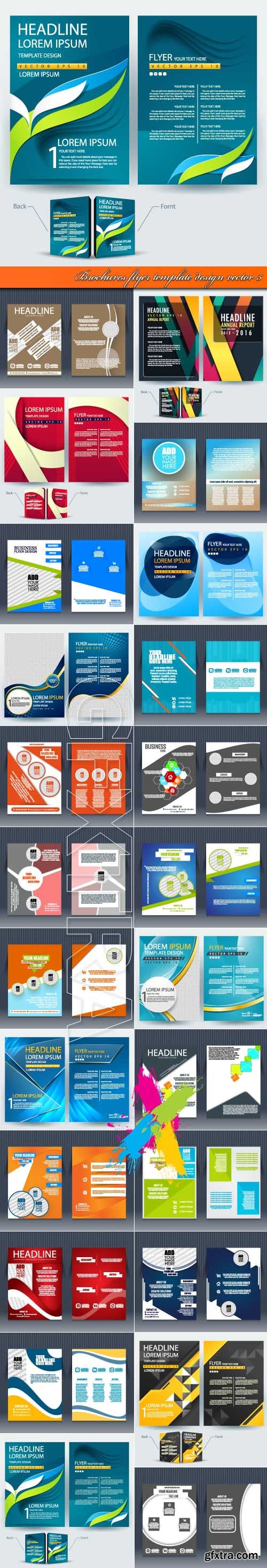 Brochures flyer template design vector 5