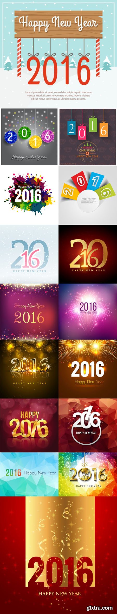 2016 New Year Backgrounds Vector [Vol.1]