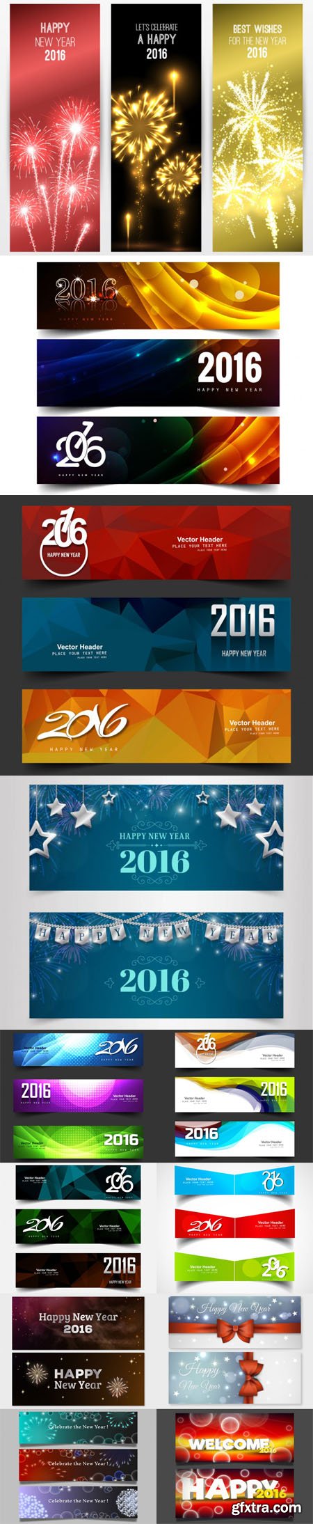 Happy New Year 2016 Banners in Vector [Vol.2]