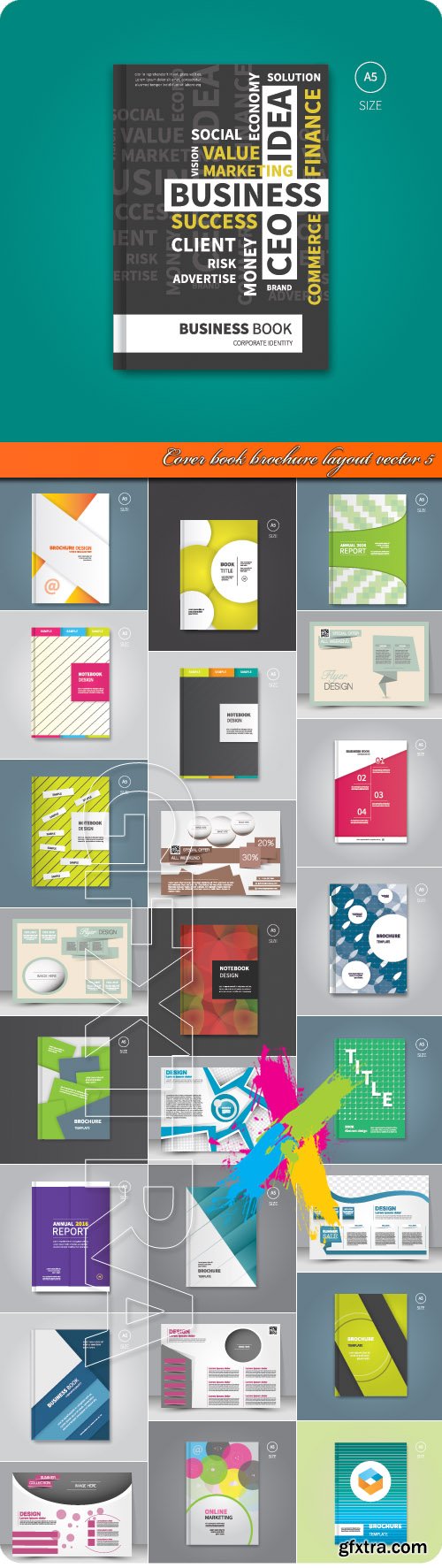 Cover book brochure layout vector 5