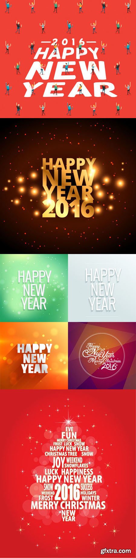 Happy New Year 2016 Greeting Background Vector [Vol.2]