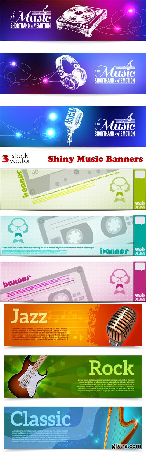 Vectors - Shiny Music Banners