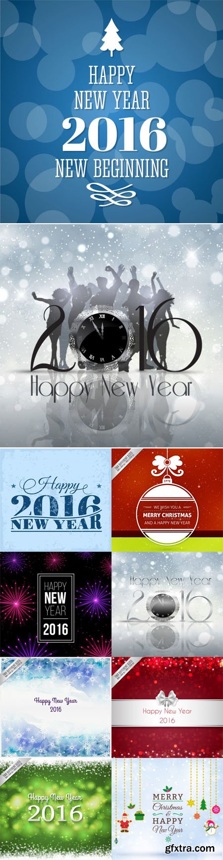Happy New Year 2016 Backgrounds Vector [Vol.3]