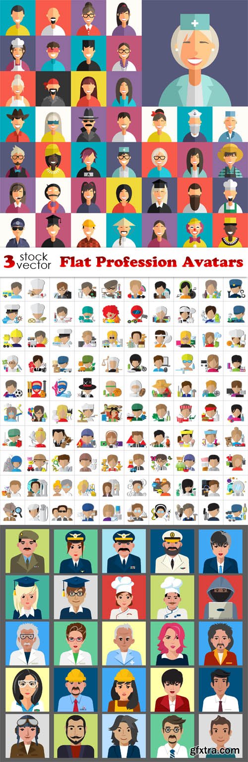 Vectors - Flat Profession Avatars