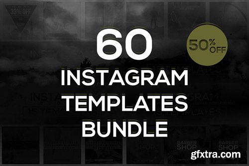 CreativeMarket 60 Instagram Templates Bundle 483862