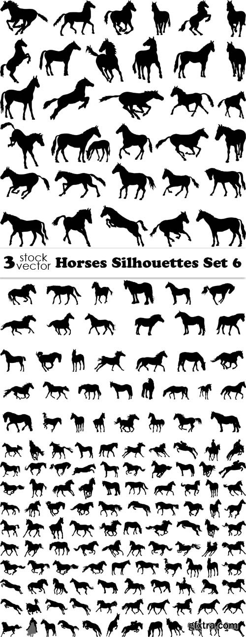 Vectors - Horses Silhouettes Set 6