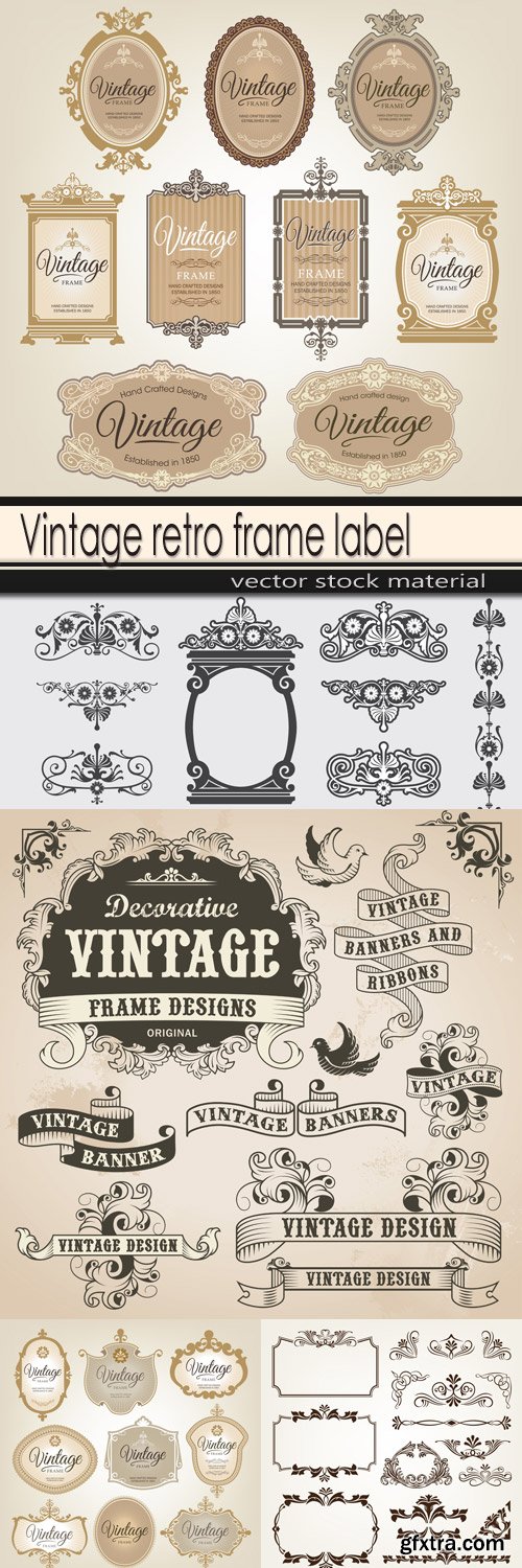 Vintage retro frame label