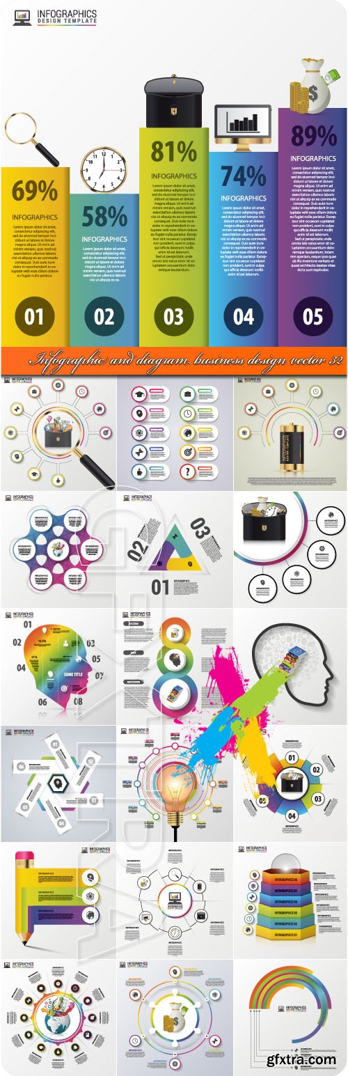 Infographic and diagram business design vector 32