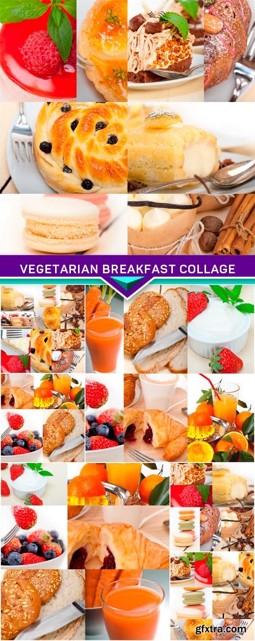 Vegetarian breakfast collage 7x JPEG