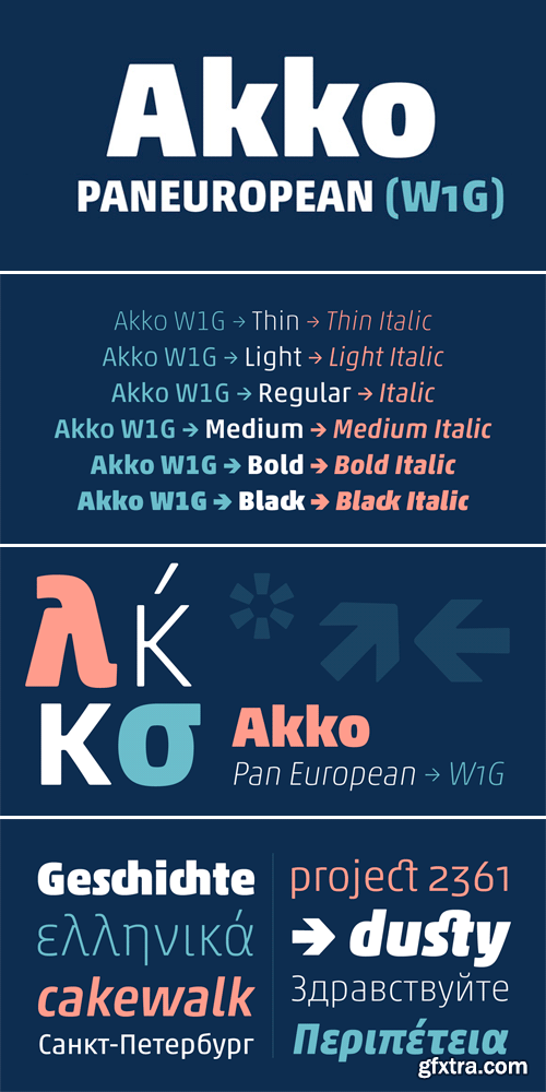 Akko Pan-European W1G Font Family
