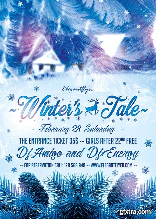 Winter\'s Tale Flyer PSD Template + Facebook Cover
