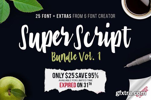 Creativemarket Super Script Bundle + Extras Vol. 1 489464