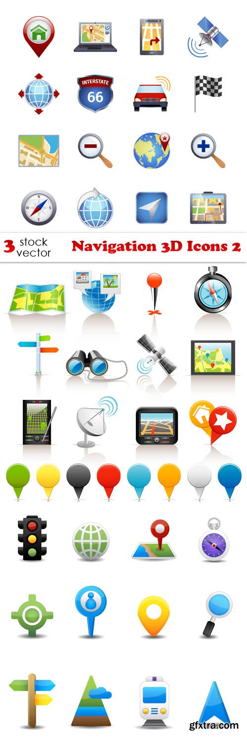 Vectors - Navigation 3D Icons 2