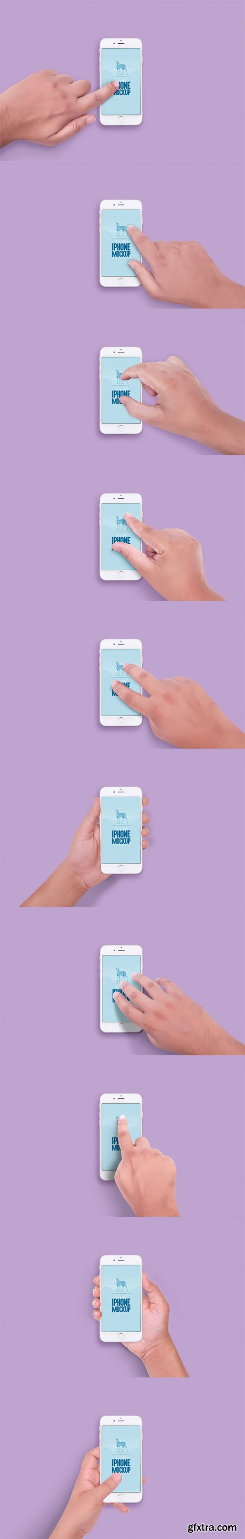 iPhone 6S Mockup With 7 Unique Gestures And 8 Holding Positions
