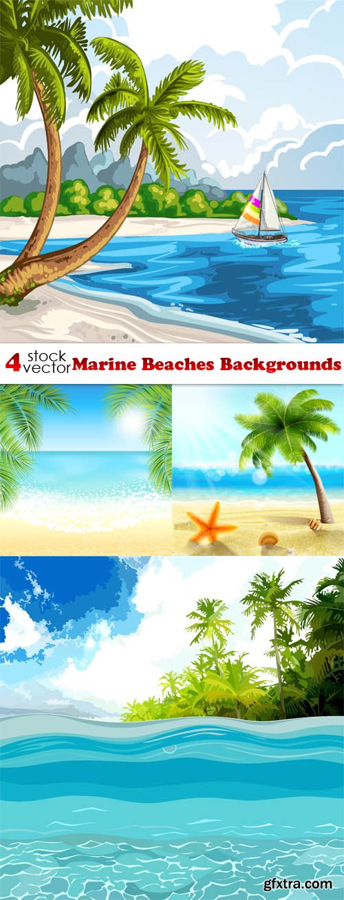 Vectors - Marine Beaches Backgrounds