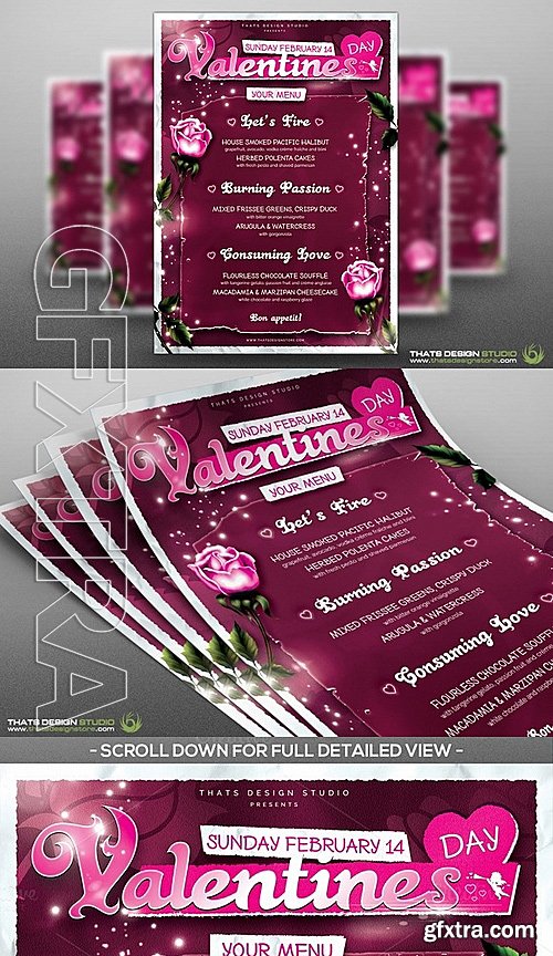 CM - Valentines Day Menu Template V7 491988
