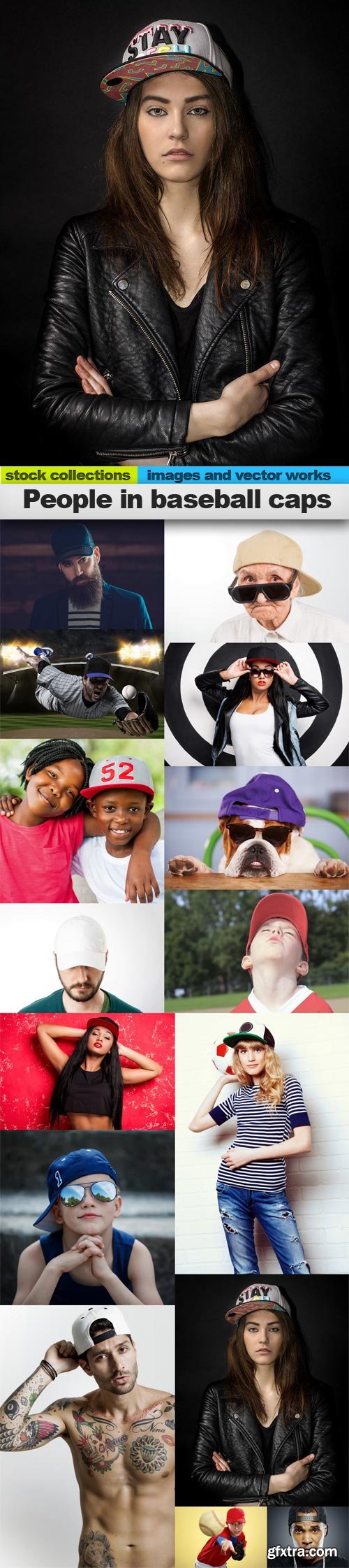 People in baseball caps, 15 x UHQ JPEG