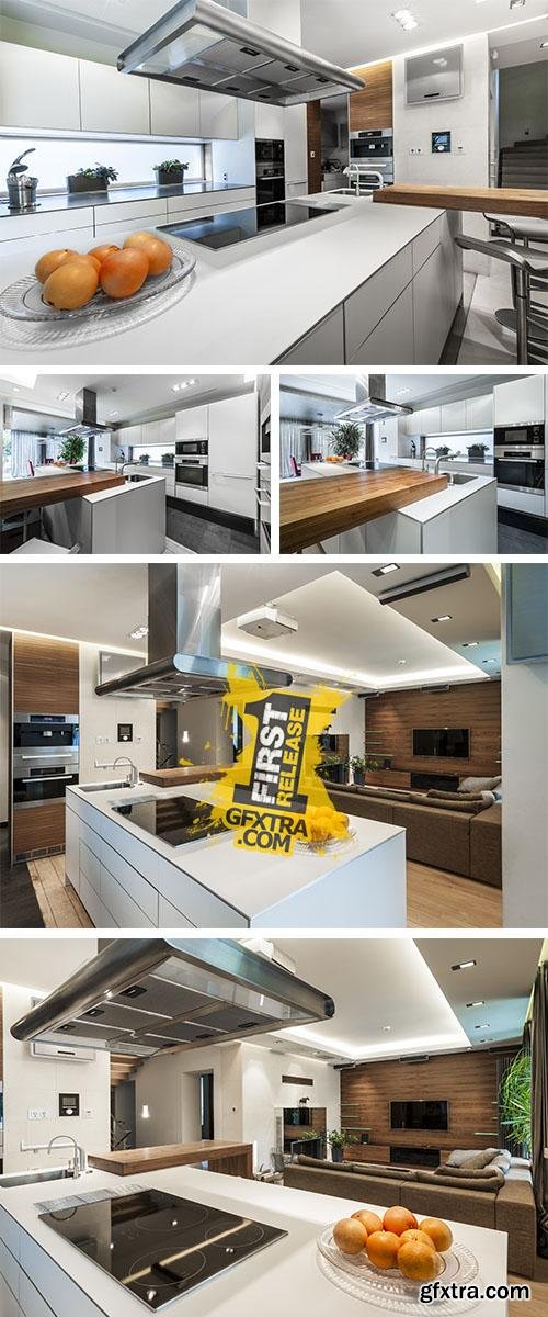 Stock Photo: Modern interior kitchen design