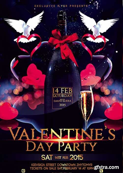 ElegantFlyer - Valentines Day Party Premium Flyer Template + Facebook cover