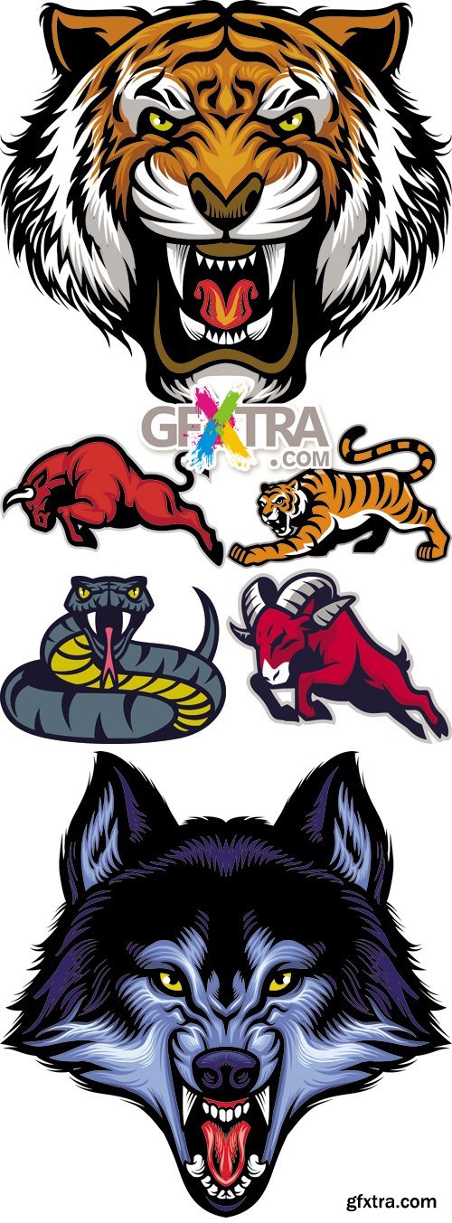 Angry Wild Animals Vector
