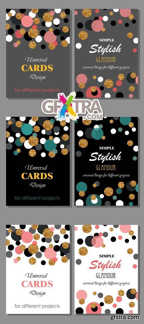 Glamour Stylish Cards Vector