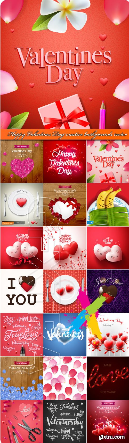 Happy Valentines Day creative backgrounds vector