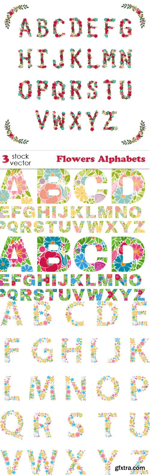 Vectors - Flowers Alphabets