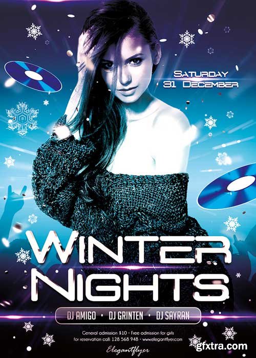 Winter Nights – Flyer PSD Template + Facebook Cover