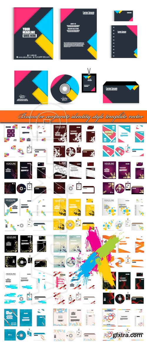 Brand or corporate identity style template vector