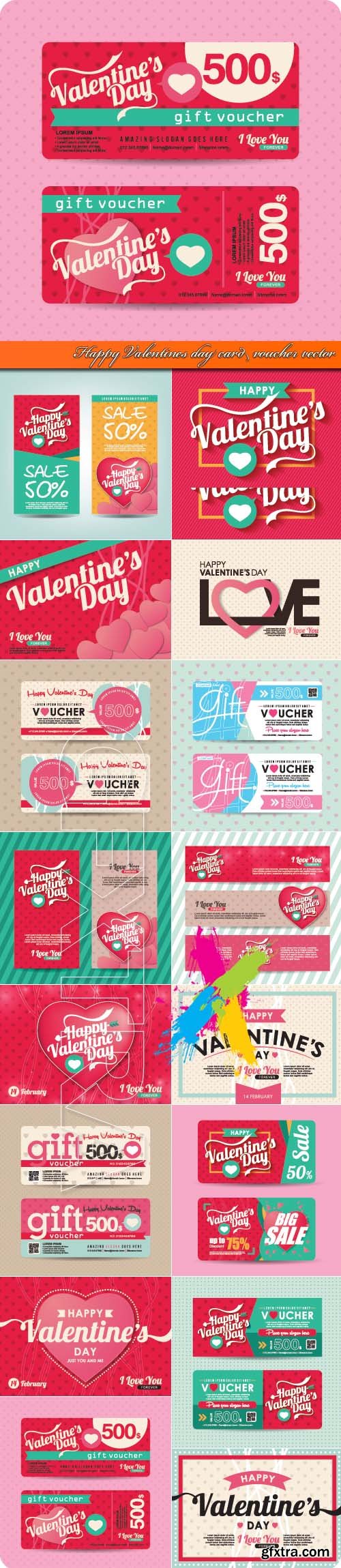Happy Valentines day card voucher vector