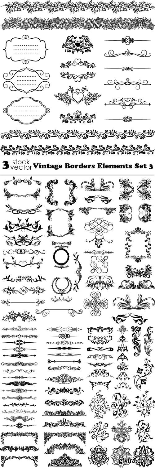 Vectors - Vintage Borders Elements Set 3