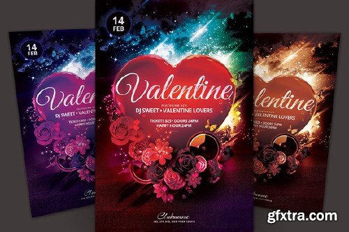 CreativeMarket - Valentine Flyer 498219