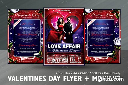 Graphicriver Valentines Day Flyer + Menu Bundle V3 14367876