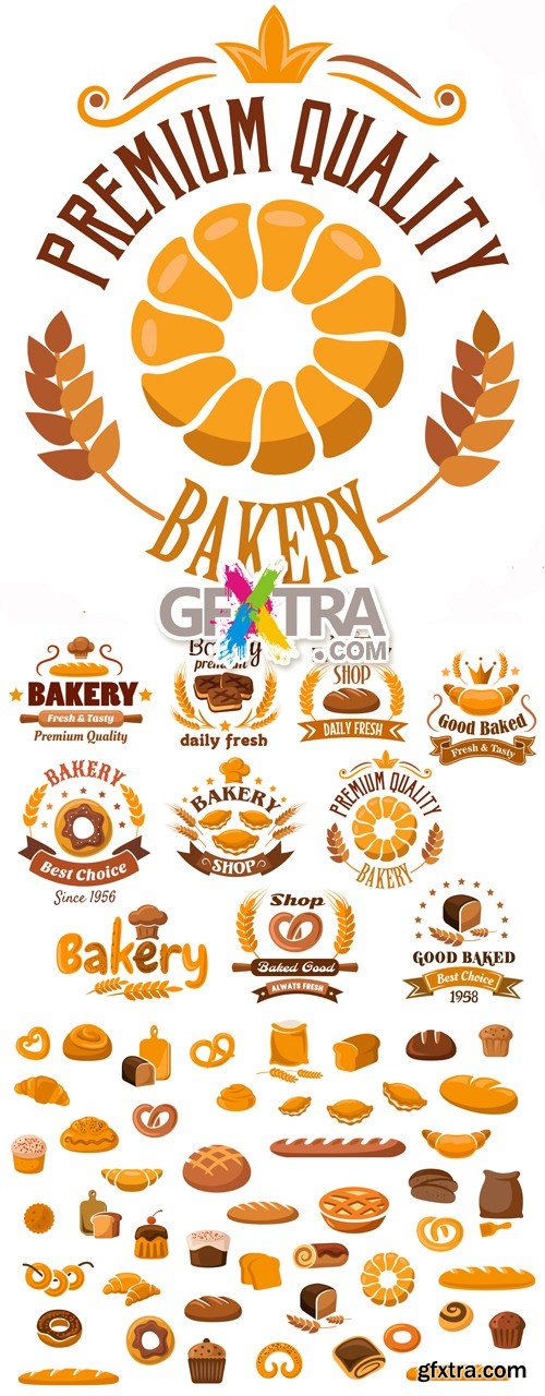 Bakery Labels & Icons Vector
