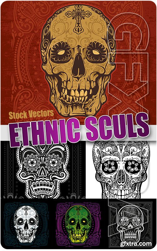 Ethnic Skulls - Stock Vectors
