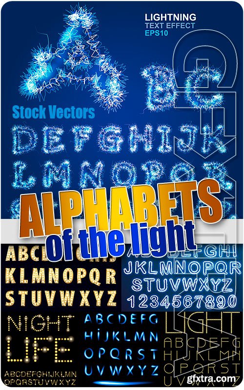 Light alphabet - Stock Vectors