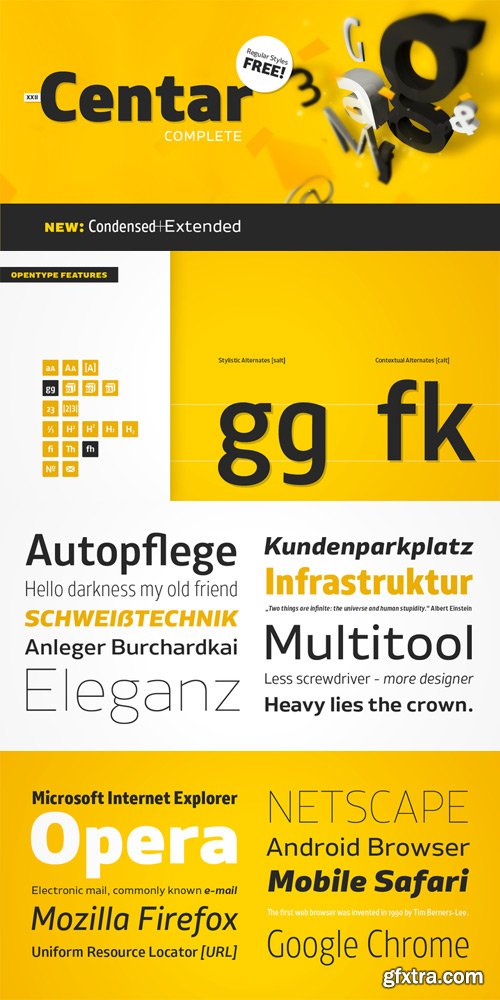 XXII Centar Font Family Complete $249