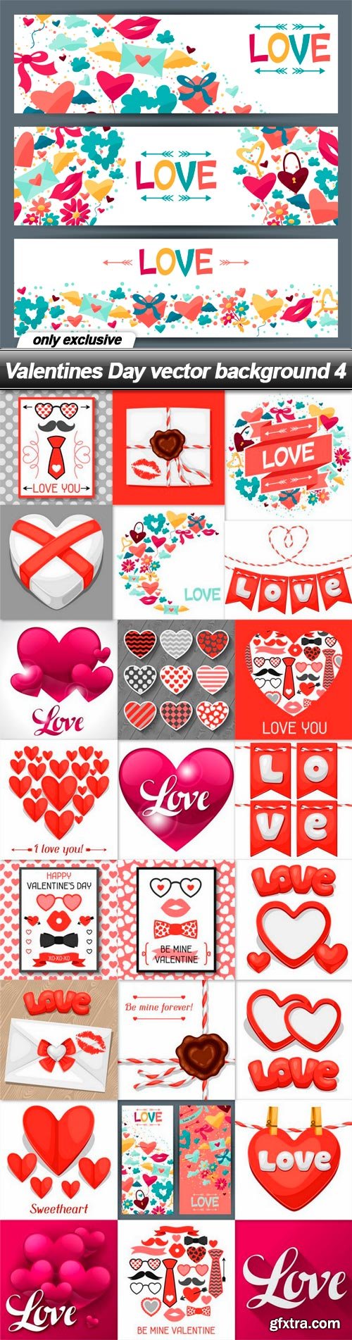 Valentines Day vector background 4 - 25 EPS