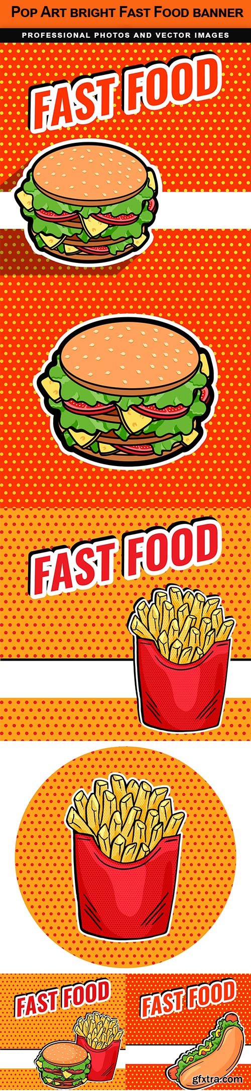 Pop Art bright Fast Food banner