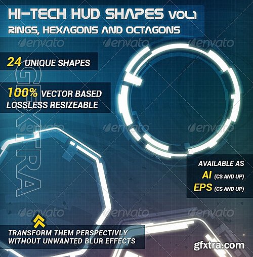 GraphicRiver - Hi-Tech HUD Shapes Vol1 1795068